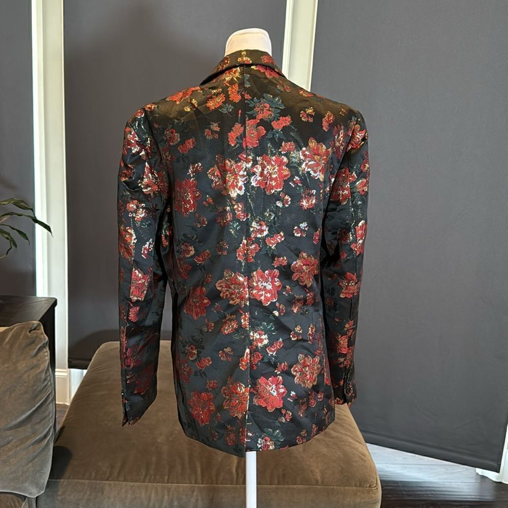 Men’s Floral One Button Slim Fit Tuxedo Suit Jacket Blazer Size S NWOT - Picture 3 of 13